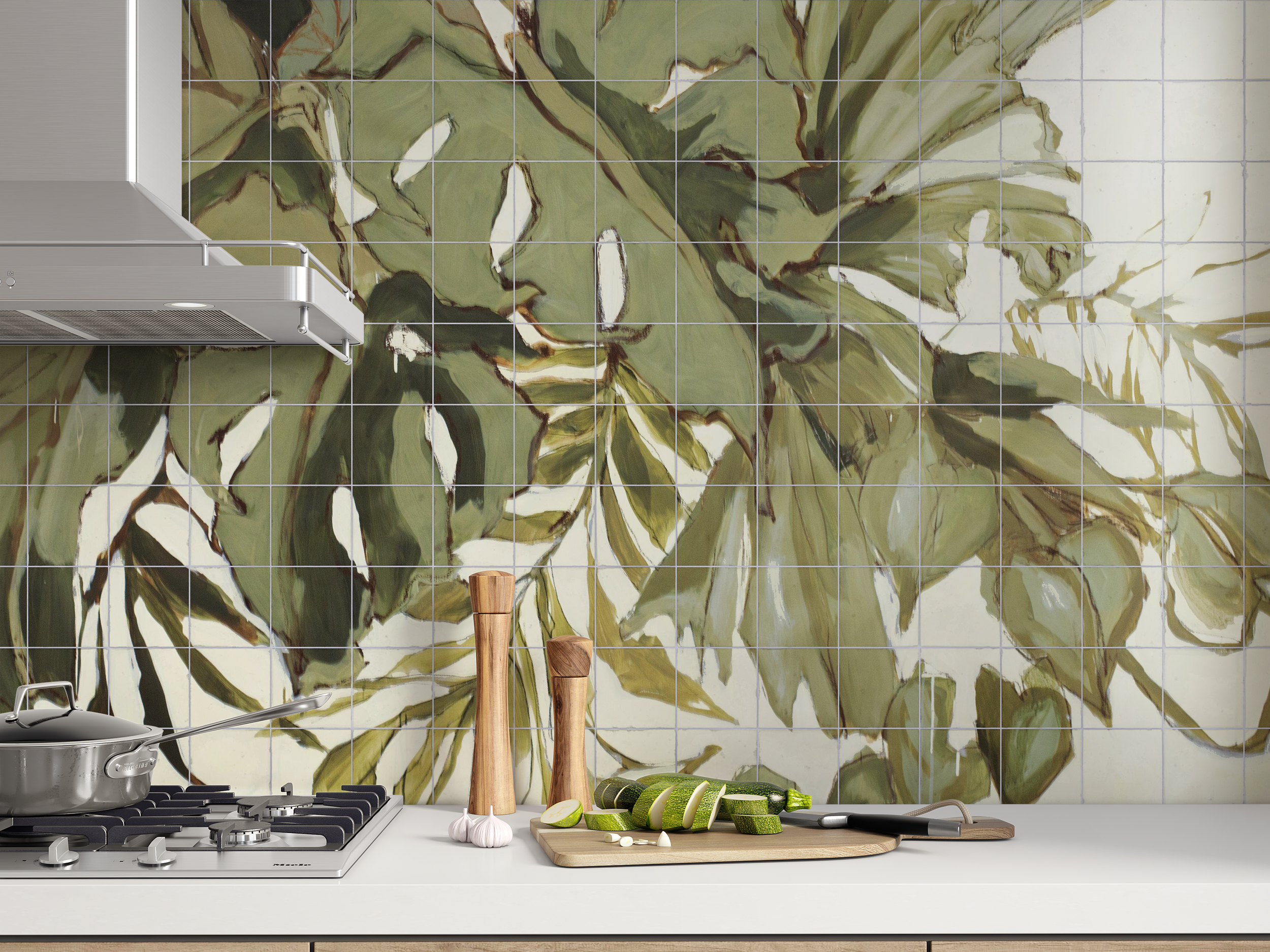 Luxury Hand-Crafted Veriegated Mural Tiles - Custom Zellige Art